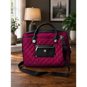 Knomo London Laptop Tote Backpack Bag Purse Women's Black Ted Quilted Workwear